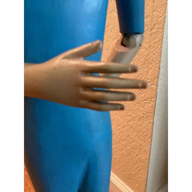 1960s 1960s Wooden Statue With Movable Parts For Sale - Image 5 of 12