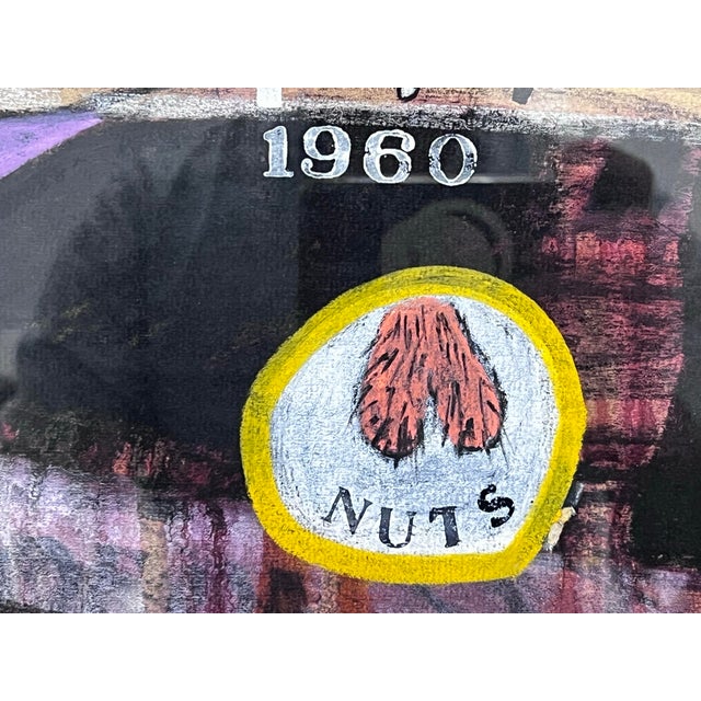 Sculpture Materials Circa 1965 Richard Merkin "Imaginary Portrait of Michael Frimkiss" Original Mixed Media Art Work, Framed For Sale - Image 7 of 12