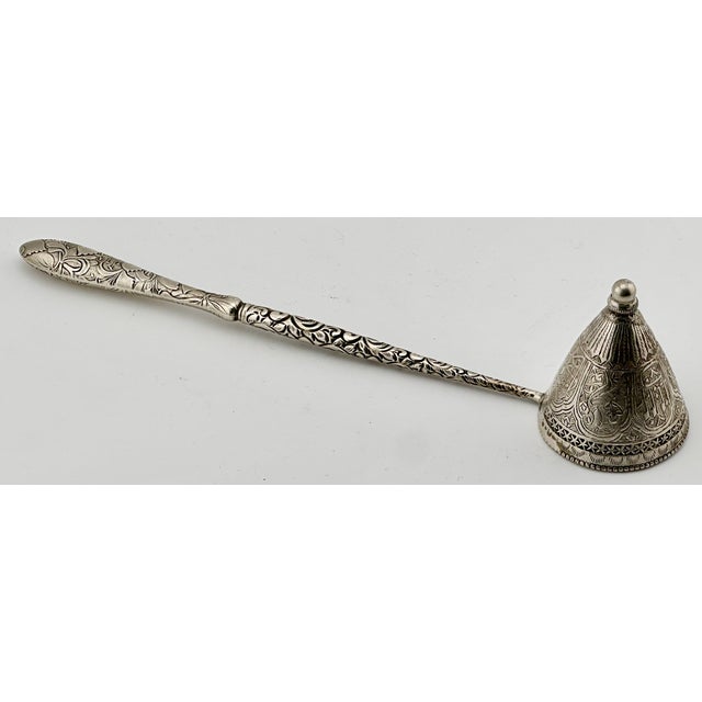 Transitional Early 20th Century Interesting Hand Made Repurposed Antique Sterling Items Created Candle Snuffer - One of a Kind For Sale - Image 3 of 18