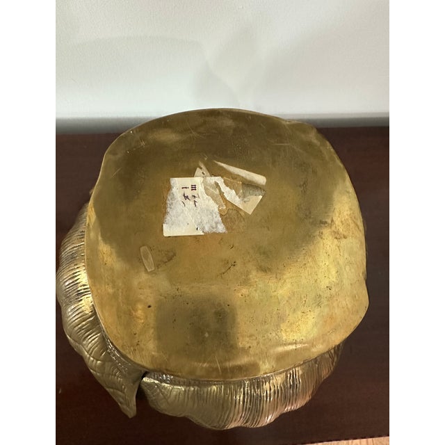 Heavy brass seashell planter/jardiniere. 8”h x 9.75w