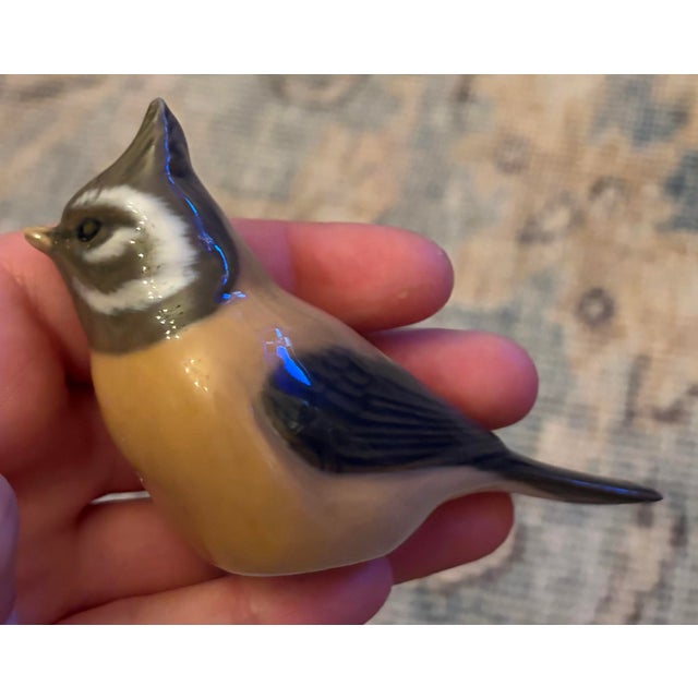 Traditional Royal Copenhagen “Crested Tit” Porcelain Figurine For Sale - Image 3 of 8