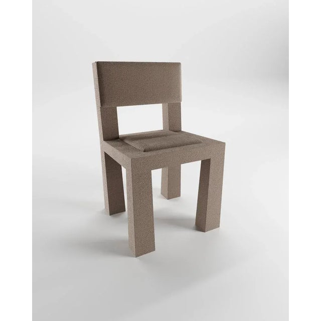 Modern Raw Chair in Brown Bouclé from Collector For Sale - Image 6 of 6
