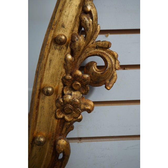 Vintage Italian Gold Frame Decorator Mirror For Sale - Image 10 of 11