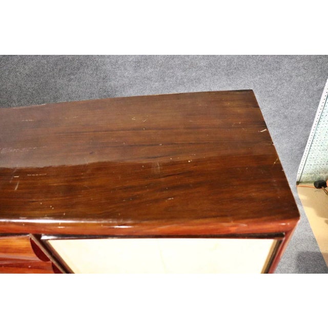 Wood Gorgeous Gio Ponti Style Parchment and Rosewood Liquor Bar Sideboard For Sale - Image 7 of 11