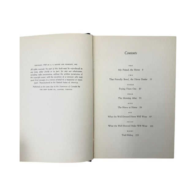 Mid-Century Modern The Horseman's Companion by Margaret Cabell Self 1949 Hardcover Book Equestrian For Sale - Image 3 of 12