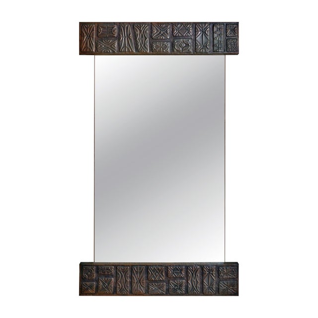 Mid-Century Modern Italian Copper Wall Mirror by Santambrogio E De Berti, 1960s For Sale - Image 3 of 12