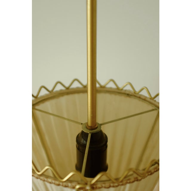 Metal 1950s Brass and Silk Pendant For Sale - Image 7 of 10