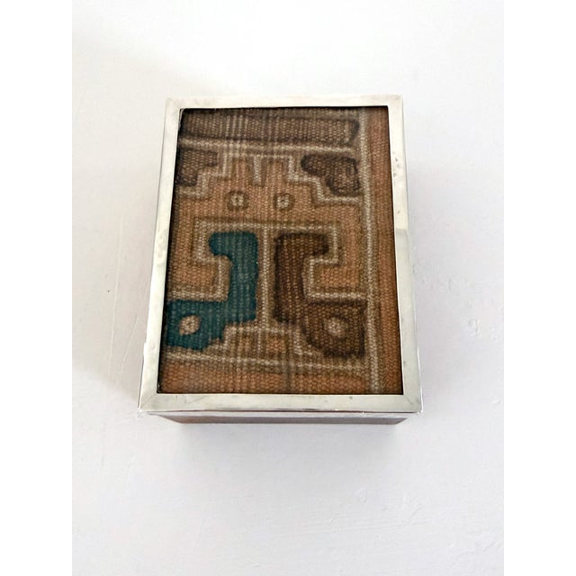 Peruvian Artisan Box With Pre-Columbian Textile Fragment For Sale In Houston - Image 6 of 13