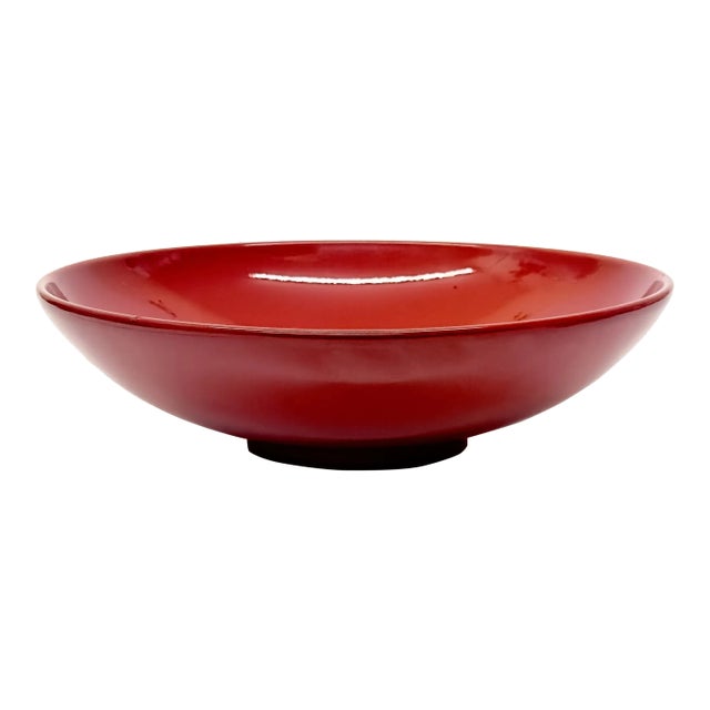 Oversized Red Ceramic Serving Bowl by Waechtersbach Germany For Sale