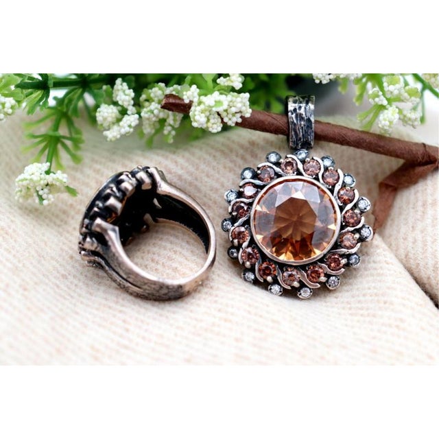 Ring and Pendant Set in Silver, Set of 2 For Sale - Image 4 of 6