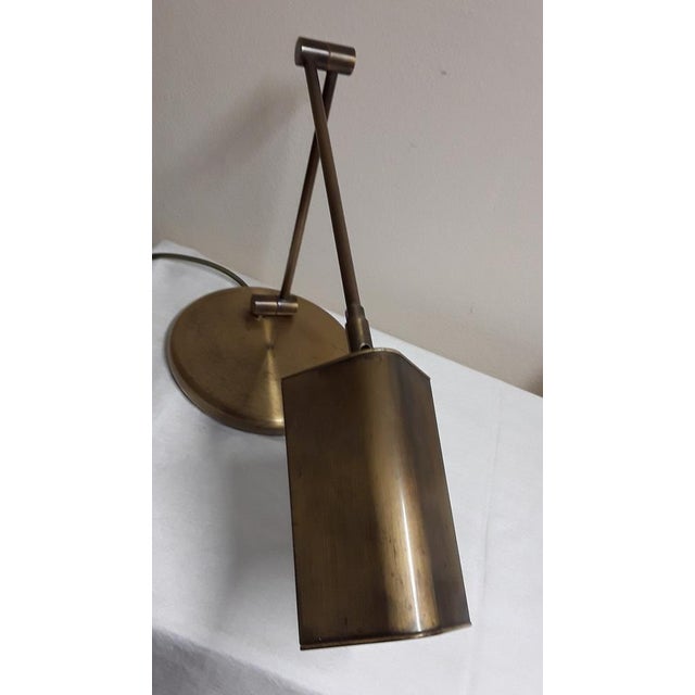 1970s Vintage German Table Lamp with a Gold-Colored Adjustable Frame from Sölken Lights, 1970s For Sale - Image 5 of 8