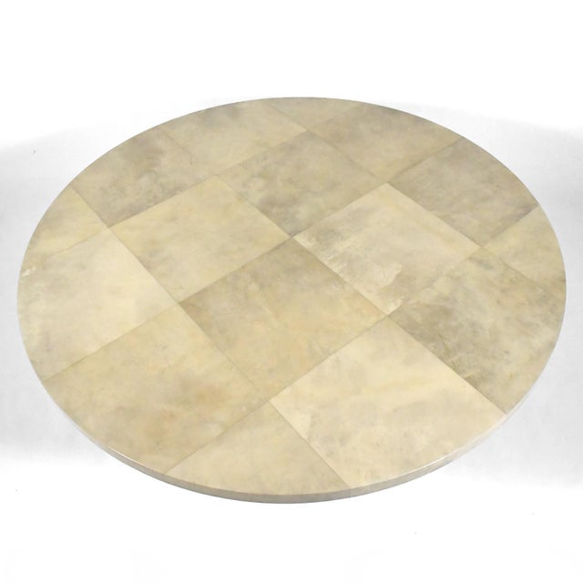 Karl Springer Faux Goatskin Dining Table For Sale - Image 4 of 6