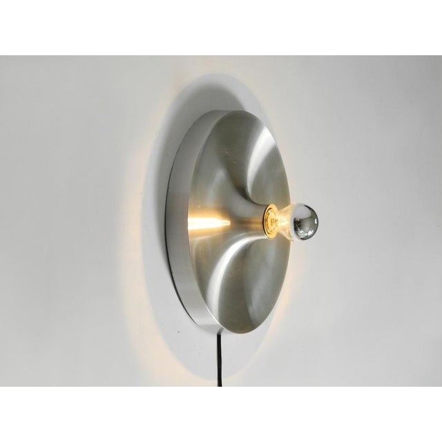 Metal Large Space Age Pop Art Round Aluminum Ceiling or Wall Lamp, 1960s For Sale - Image 7 of 18