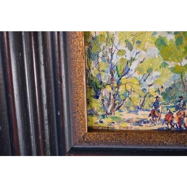 Figurative 1940s Marjorie Reed - Miniature Oil on Board - Cattlemen For Sale - Image 3 of 6