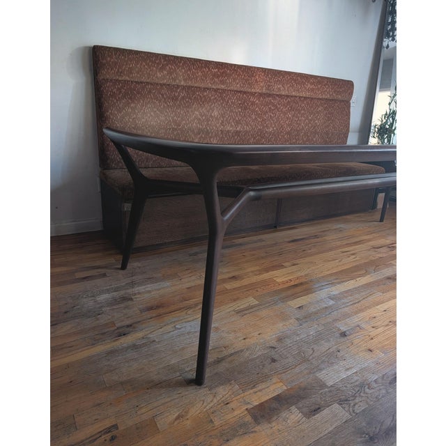 Mid-Century Modern Ceccotti Collezioni “Sevenmiles” Dining Table by Roberto Lazzeroni, American Walnut With Bronzed Glass Top For Sale - Image 3 of 10
