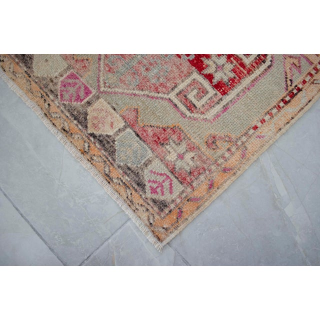 Hand Knotted Door Mat, Entryway Rug, Bath Mat, Kitchen Decor, Small Rug, Turkish Rug - 1′10″ × 3′4″ For Sale - Image 14 of 15