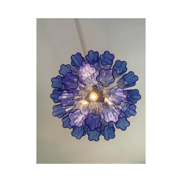 Early 21st Century Blue Tronchi Murano Glass Sputnik Chandeliers by Simoeng, Set of 2 For Sale - Image 5 of 13
