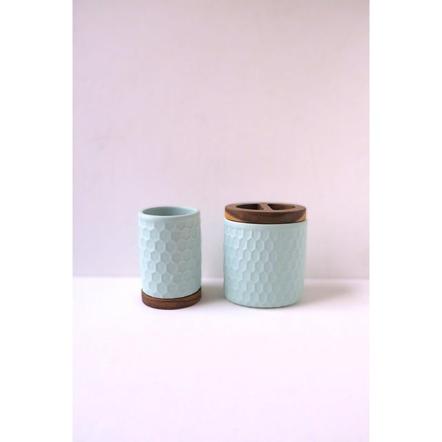 Bathroom Vanity Cup Toothbrush Holder Set For Sale - Image 4 of 9