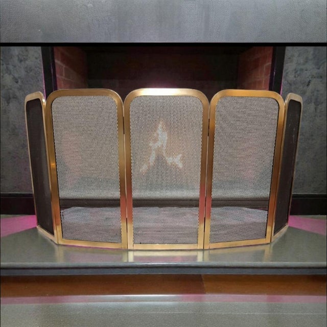 Folding Brass Fireplace Screen, 1950s-1960s For Sale - Image 6 of 13
