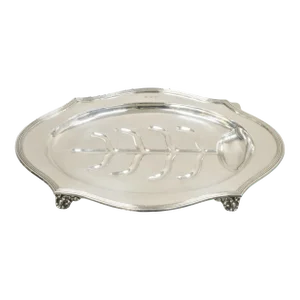 Vintage English Sheffield Meat Cutlery Serving Platter Tray "Asc" Monogram