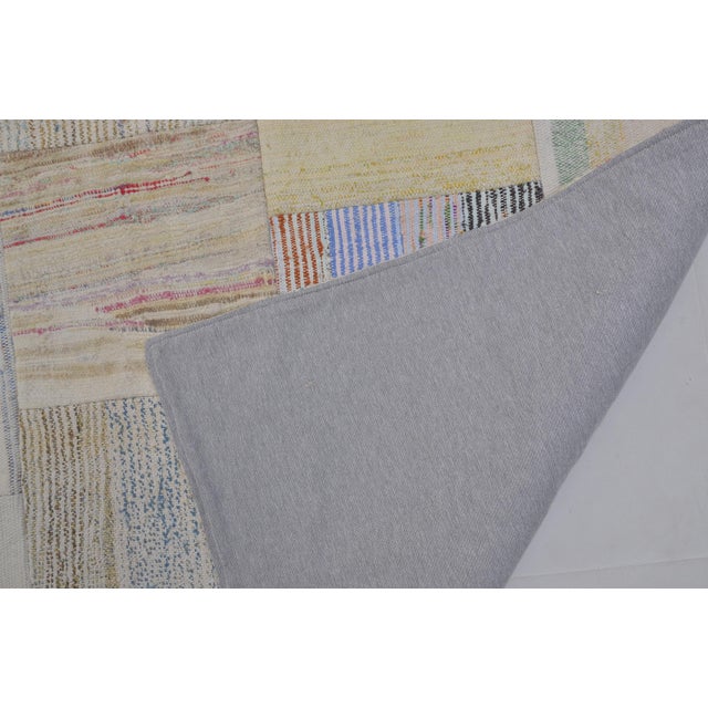 1960s Oushak Turkish White Stripe Carpet For Sale - Image 10 of 10