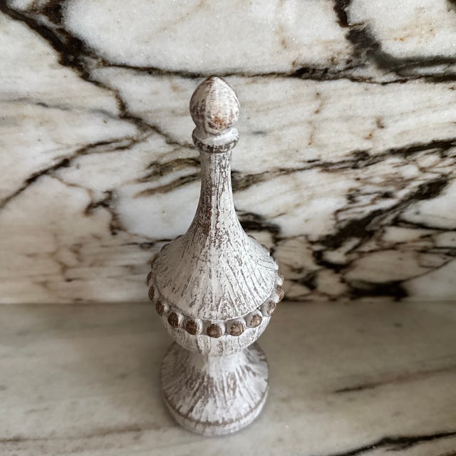 French Wood Painted Finial For Sale - Image 3 of 3