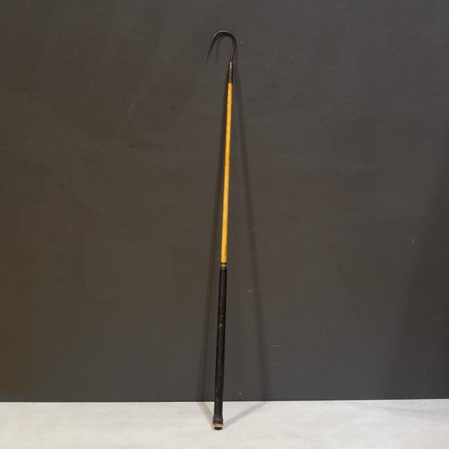 Antique Leather and Steel Fishing Gaff Hook For Sale - Image 4 of 4