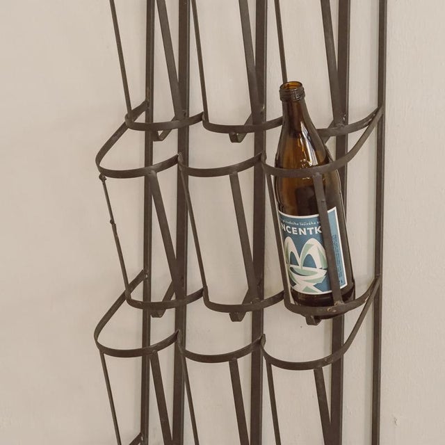 Wall-Mounted Metal Wine Rack with Grape Relief For Sale - Image 4 of 13