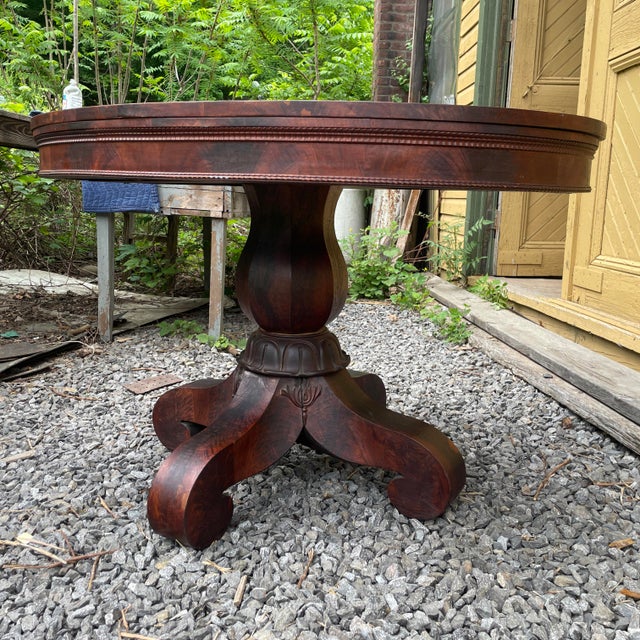 1800s Empire Period Tavern-Size Table With Carved Details For Sale In New York - Image 6 of 13