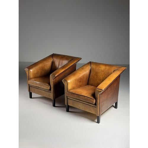 Art Deco Sheepskin Club Armchairs, Set of 2 For Sale - Image 11 of 11