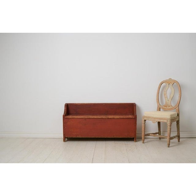Antique Swedish Folk Art Bench, 1800s For Sale - Image 3 of 10