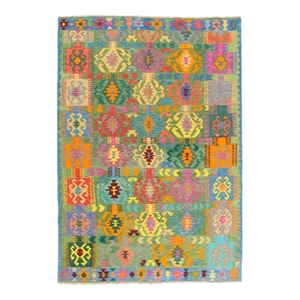 Reversible Kilim Flat Weave Wool on Wool Rug