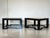 Pair of large coffee tables from the 70s, the style recalls that of Maison Jansen, wooden structure covered in black...