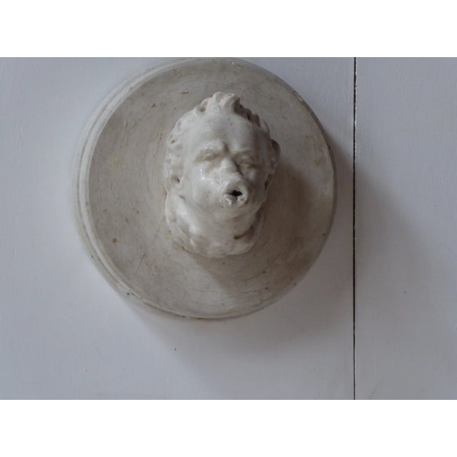 Early 20th Century Vintage Classical Plaster Fountain Head of a Triton For Sale - Image 5 of 5