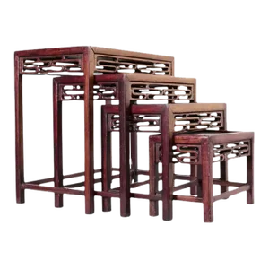 Set of Four Diminutive Chinese Export Hardwood Nesting Tables
