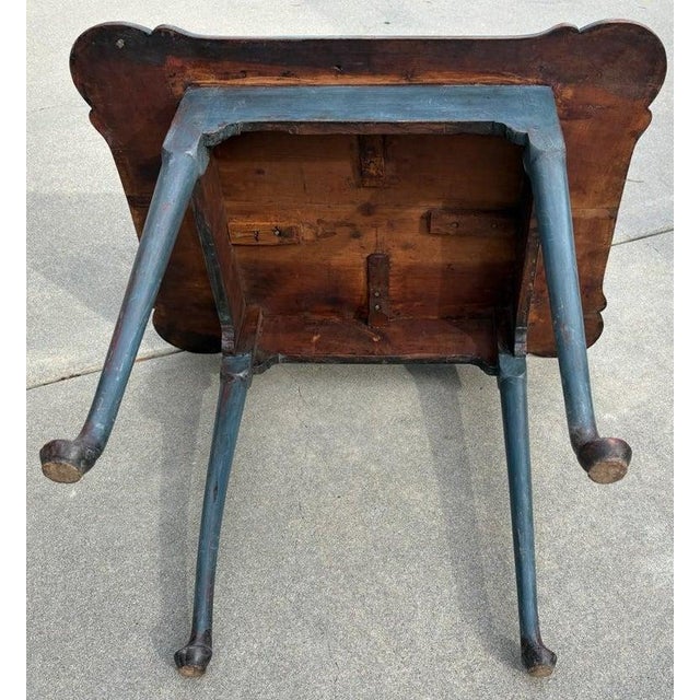 Blue 18Thc Original Blue Painted Walnut Tea Table For Sale - Image 8 of 8