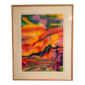 "Summer's Day" Phyllis Kapp Watercolor, Framed