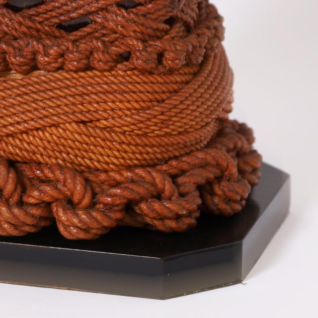 Vintage Pair of Table Lamps Wrapped in Rope For Sale In West Palm - Image 6 of 6