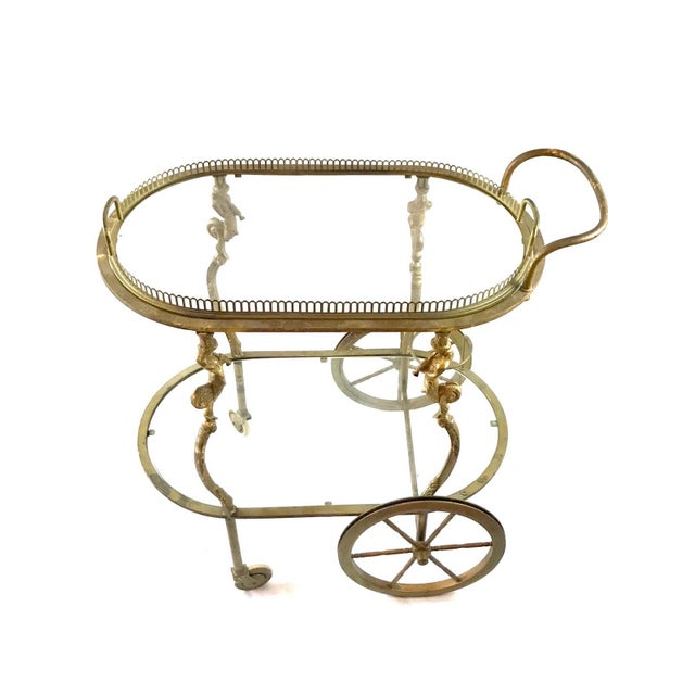 Mid Century Bronze Bar Cart Chairish