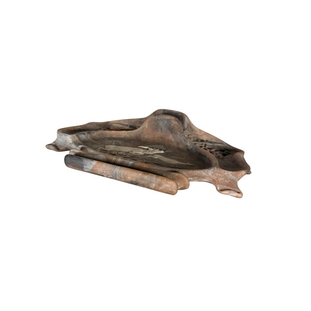 Vintage Incolay Stone Desk Organizer - Deer Hunting Scene - Rustic Forest For Sale - Image 10 of 11