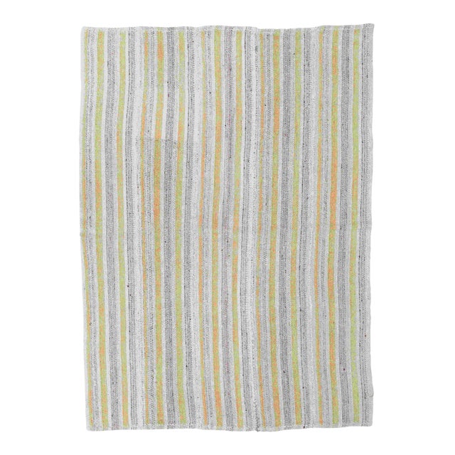 Vintage Decorative Hemp Kilim Rug - 4`11" X 6`11" For Sale