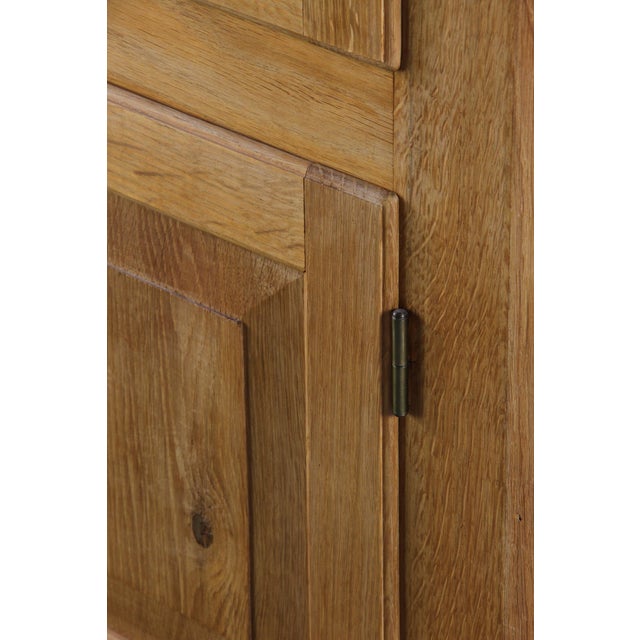 Mid-Century Modern Brutalist Light Oak Corner Cabinet in the style of Kjærnulf, 1960s For Sale - Image 9 of 17