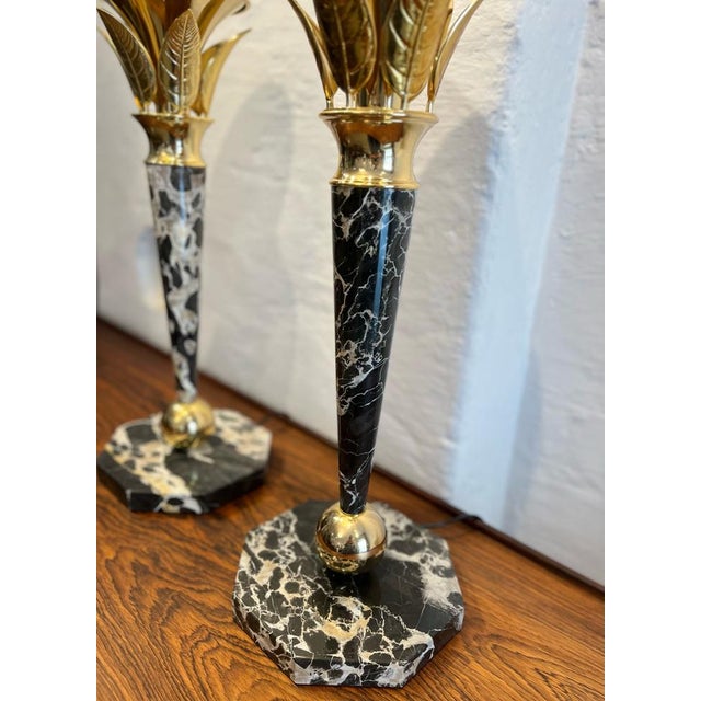 Black Banci Brass and Marble Table Lamps, 1970, Set of 2 For Sale - Image 8 of 18