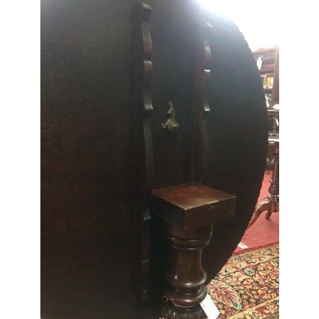 Brown Antique Tilt Top Table, Carved Empire Table For Sale - Image 8 of 11