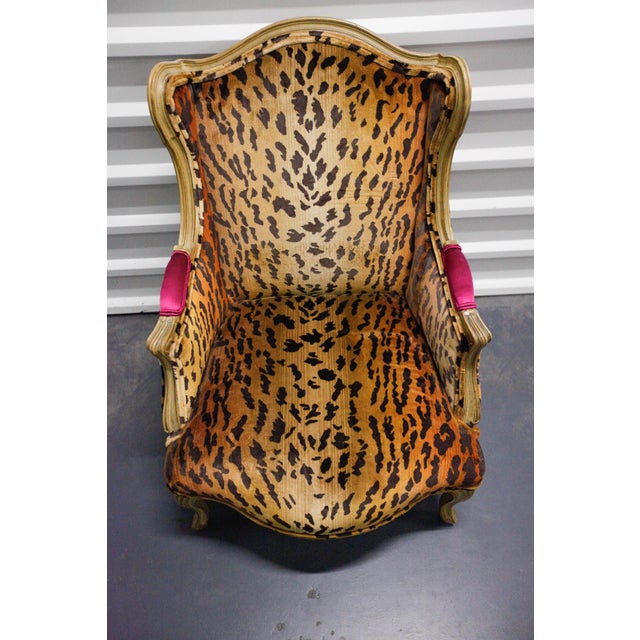 Animal Print Wing Chair Chairish