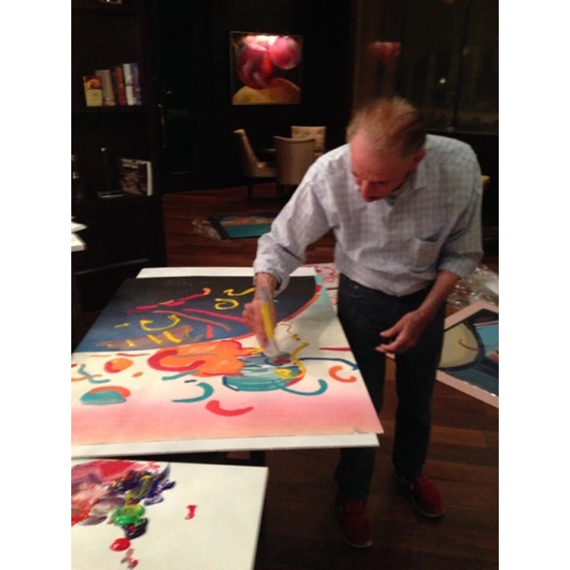 Pop Art Peter Max, Profile With Red Hearts (Original Painting on Canvas), 2012 For Sale - Image 3 of 9