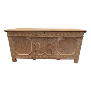 Chest in Oak with Light Wood Marquetry, 1700s For Sale