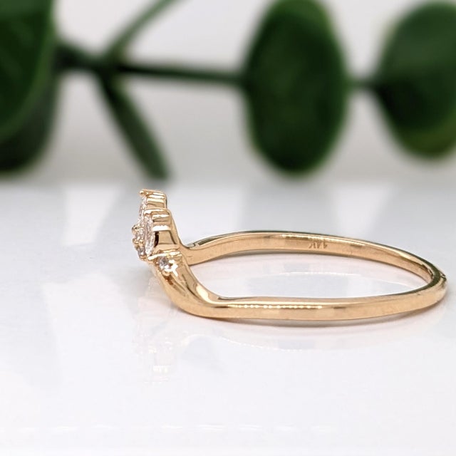 Natural Diamond Ring Solid 14k Gold – Dainty, Classic & Timeless Jewelry Piece, Size 6.75 For Sale - Image 10 of 10