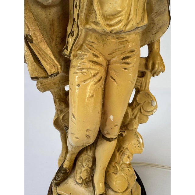 Vintage Claridge Shops Chalkware Gentleman Figural Table Lamp For Sale - Image 10 of 18