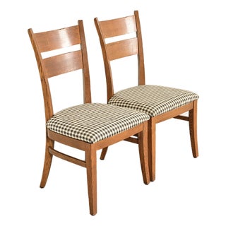 Stickley Mission Oak Arts & Crafts Side Chairs or Dining Chairs, Pair For Sale